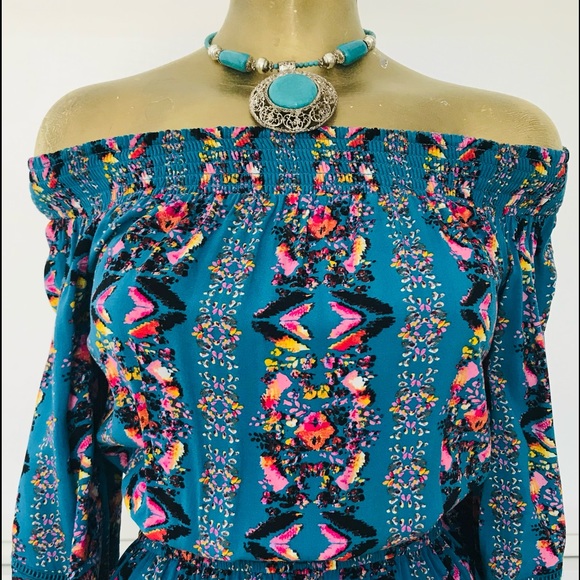 NWOT BOHEMIAN Off SHOULDER Shorts ROMPER Jumpsuit Playsuit Small - Picture 2 of 13